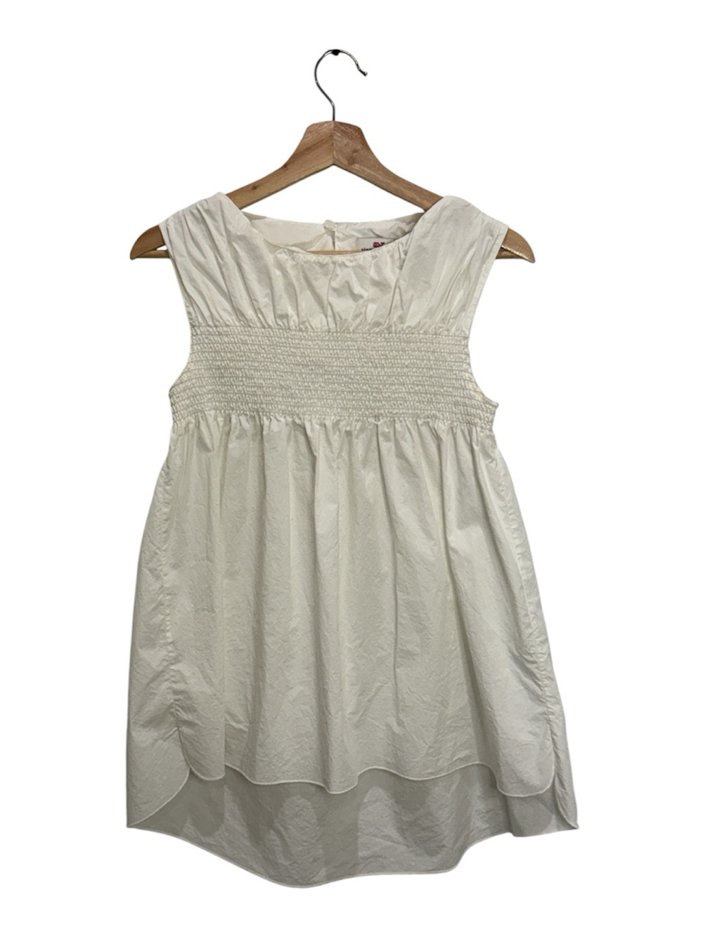 Vineyard Vines Girls 100% Cotton Smocked Dress White Italy Orig $78 M